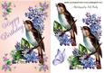Pretty Vintage Bird with Flowers for Birthday