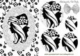 Monochrome Vintage Lady on Lace Oval Pyramids