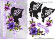 Silhouette Lady in Hat with Petunias