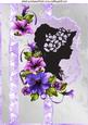 Silhouette Lady in Hat with Petunias A4