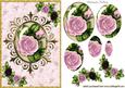 Pretty Pink Roses in Ornate Frame Oval Pyramids