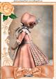 Little Girl in Peach Bonnet with Bow A4