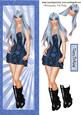 Trendy Girl with Boots and Blue Hair Tall Dl