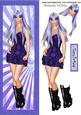 Trendy Girl with Boots and Purple Hair Tall Dl