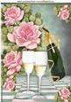 Champagne with Cascading Pink Roses A4
