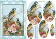 Pretty Blue Birds in Nest Oval Pyramids
