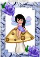 Cute Little Faerie Sitting on a Mushroom A4