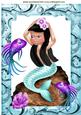 Cute Little Mermaid with a Fish A4