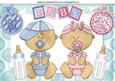 Baby Boy! and Cute Baby Girl with Bottles A4