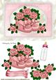 Pink Bootees with Roses in Lace Frame