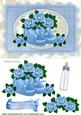 Blue Bootees with Roses in Lace Frame