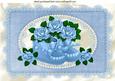 Blue Bootees with Roses in Lace Frame A4