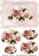 Porcelain Roses in Ornate Frame Oval Pyramids