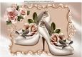 Pretty Shoes with Roses in Ornate Frame A4