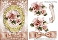 Pretty Peach Roses in Gold Ornate Frame