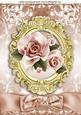 Pretty Peach Roses in Gold Ornate Frame A4