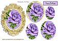 Purple Roses in Gingham Oval Pyramids