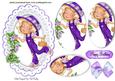 Garden Girl in Purple with Flowers Oval Pyramids