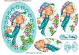 Garden Girl with Pink Flowers Oval Pyramids