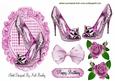 Pink Sparkle Shoes with Roses and Bow