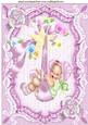 Cute Baby Girl in Pink Bonnet with Bows A4
