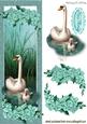 Baby Cygnet with Mum & Flowers Tall Dl