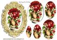 A Hand Holding Rose in Gold Frame Oval Pyramids