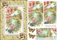 Pretty Country Cottage with Flowers Pyramids
