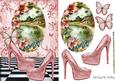 Pretty Cottage Scene with Lake, and Shoes