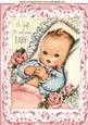 Welcome! Little Baby Girl with Roses A4