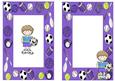 Soccer Boy Wins the Cup in Purple Frame A5 Insert