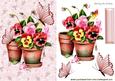 Potted Plants of Pansies and Butterflies