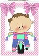 Baby Girl Riding Her Tricycle A5 Insert