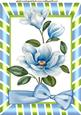 Pretty Blue Magnolias with Big Bow A4