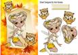 Autumn Faerie on a Scroll with Cute Owls
