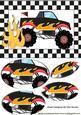 Monster Truck with Flames Oval Pyramids