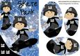 Skate Park Boys in Black Oval Pyramids