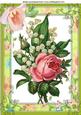 Roses with Lily of the Valley in Floral Frame A4