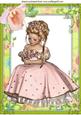 Pretty Girl in Pink in Floral Frame A4
