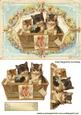 Vintage Kittens in a Basket in Floral Frame