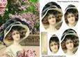 Vintage Lady in Garden of Roses Oval Pyramids