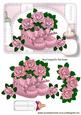 Baby Girl Bootees with Roses & Bottle