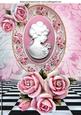 Pretty Cameo Lady with Roses in Frame A4