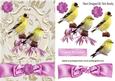 Yellow Birds with Pink Flowers and Bow