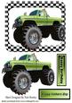 Green 4x4 Monster Truck in Check Frame