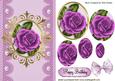 Pretty Pink Rose in Ornate Frame with Bow Oval Pyramids
