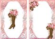 Brown Vintage Boot with Pink Rose A5 Insert