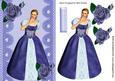 Pretty Girl in Vintage Dress with Blue Roses