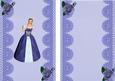 Pretty Girl in Vintage Dress, Blue Roses A5 Insert