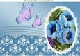 Pretty Blue Flowers with Butterflies A4